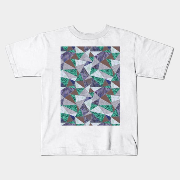 Pattern clash quilt triangle Kids T-Shirt by Remotextiles